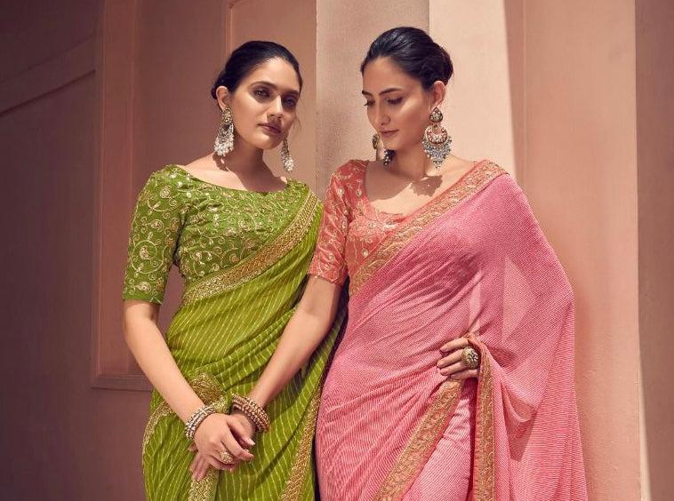 Pink Georgette Designer Saree