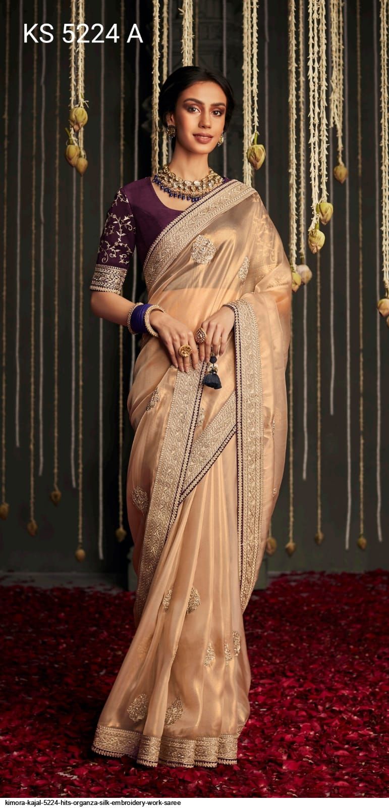 Kimora Fashion Kajal and Kimora Hits soft Tissue silk with Embroidary work - party wear saree