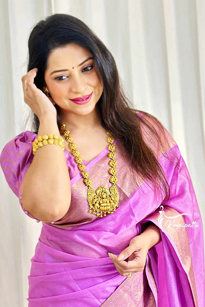 Semi banarasi warm silk - Rose pink