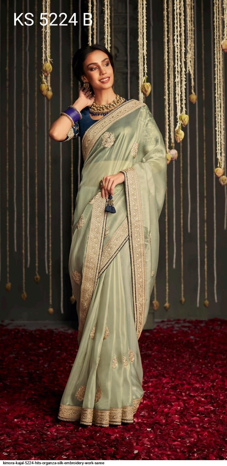 Kimora Fashion Kajal and Kimora Hits soft Tissue silk with Embroidary work - party wear saree