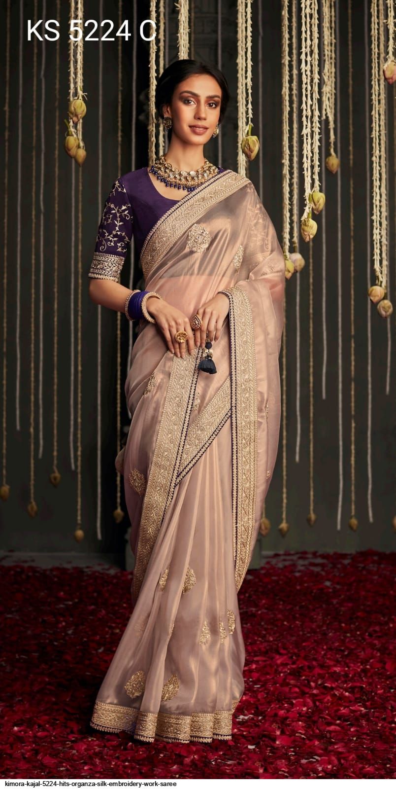 Kimora Fashion Kajal and Kimora Hits soft Tissue silk with Embroidary work - party wear saree