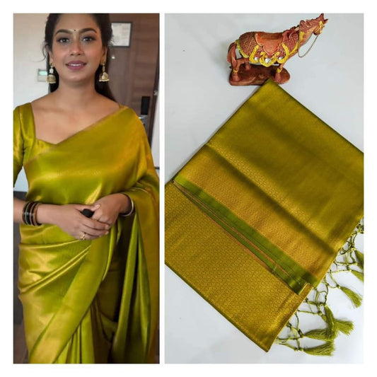 Parrot Green kubera silk saree