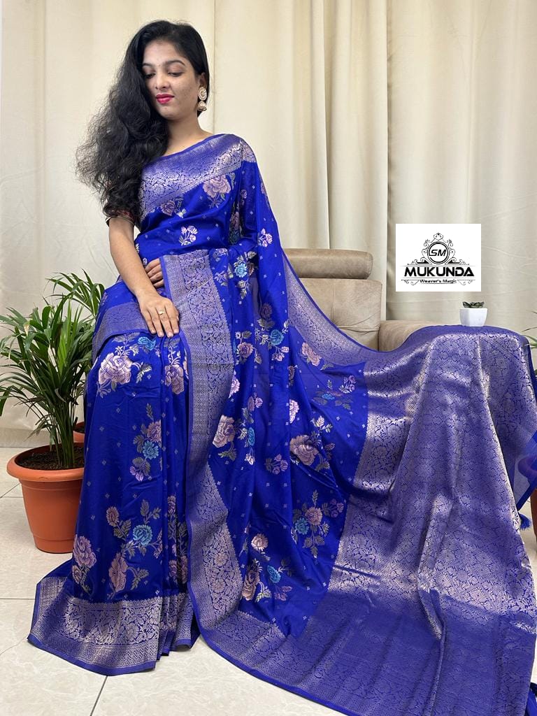 Banaresi weaving kaddi Georgette saree