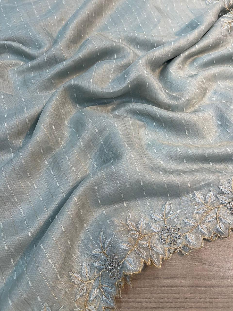 Jute organza saree