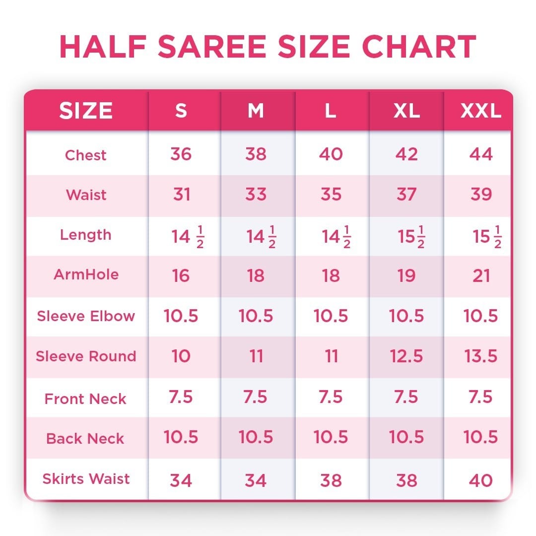 the Saffron Half Saree Set - fully stitched