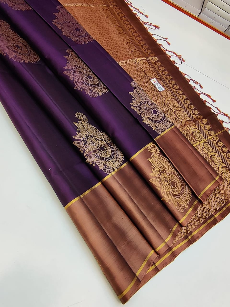 Unique colour Kanchipuram soft silk saree