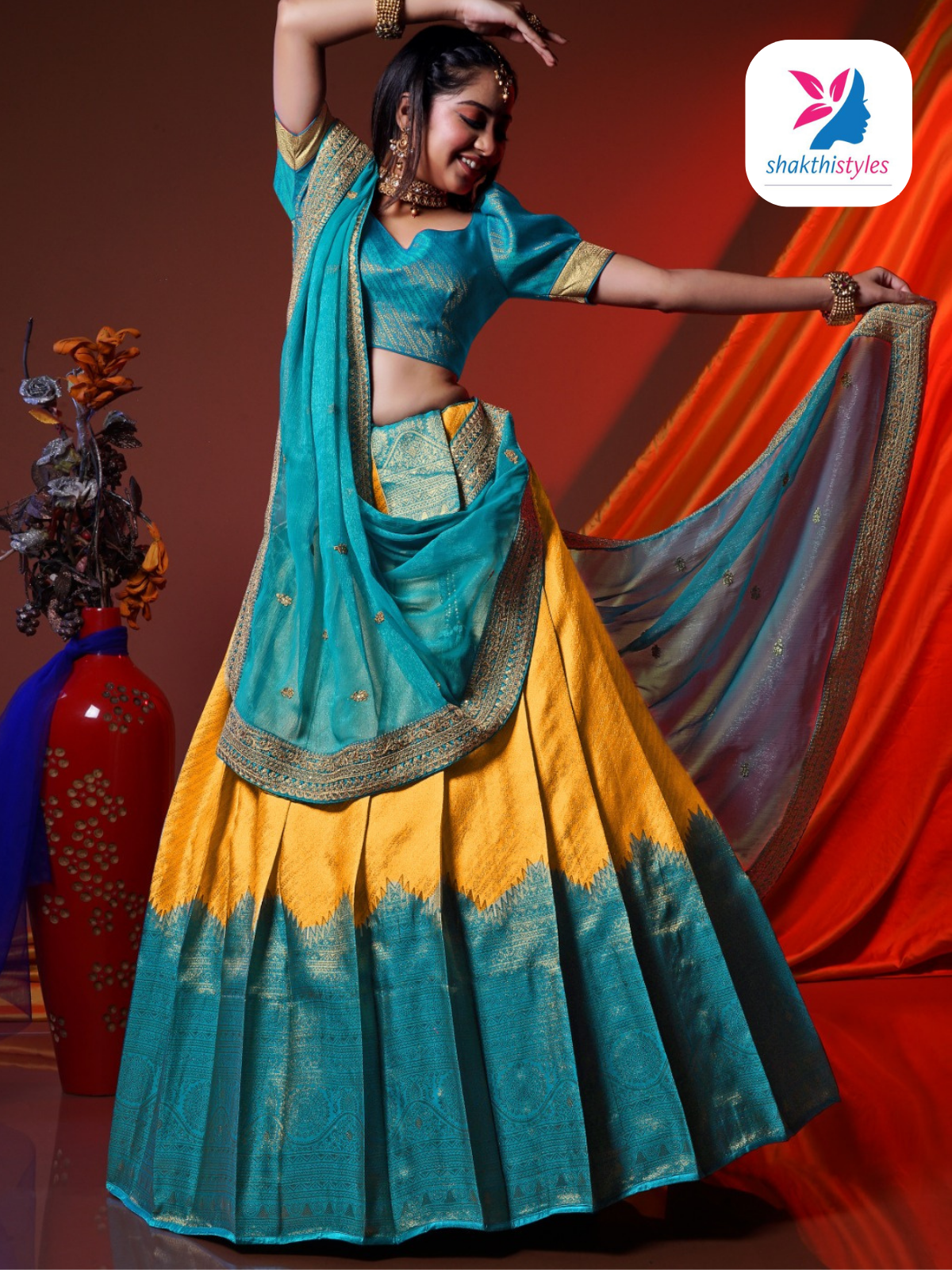 Banarasi Pattu lehenga - Pattu Halfsaree set