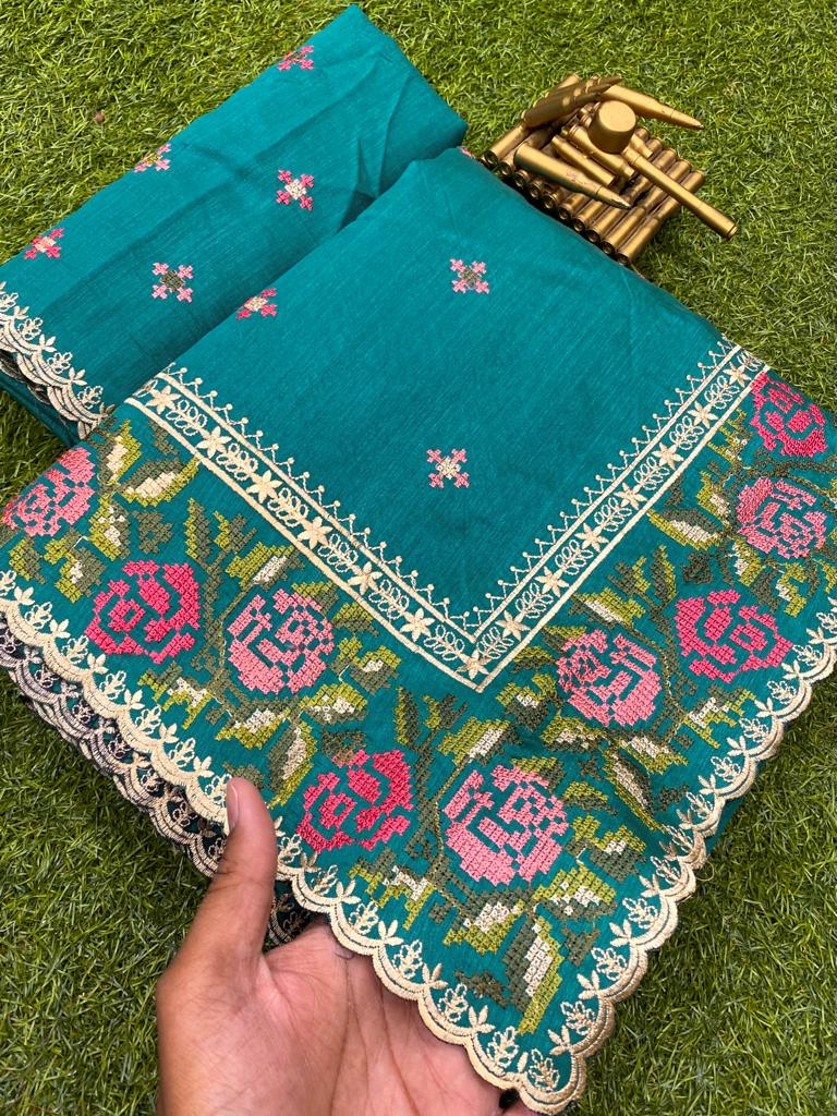 Ruhani silk Embroydory saree