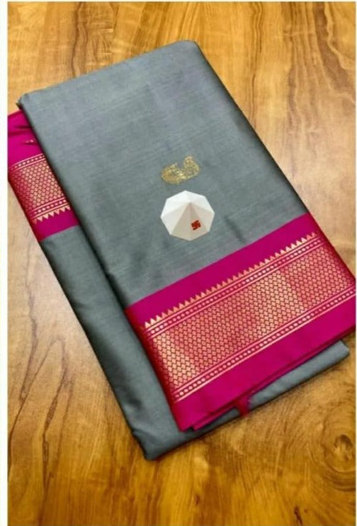 Cotton silk - Gray and Pink