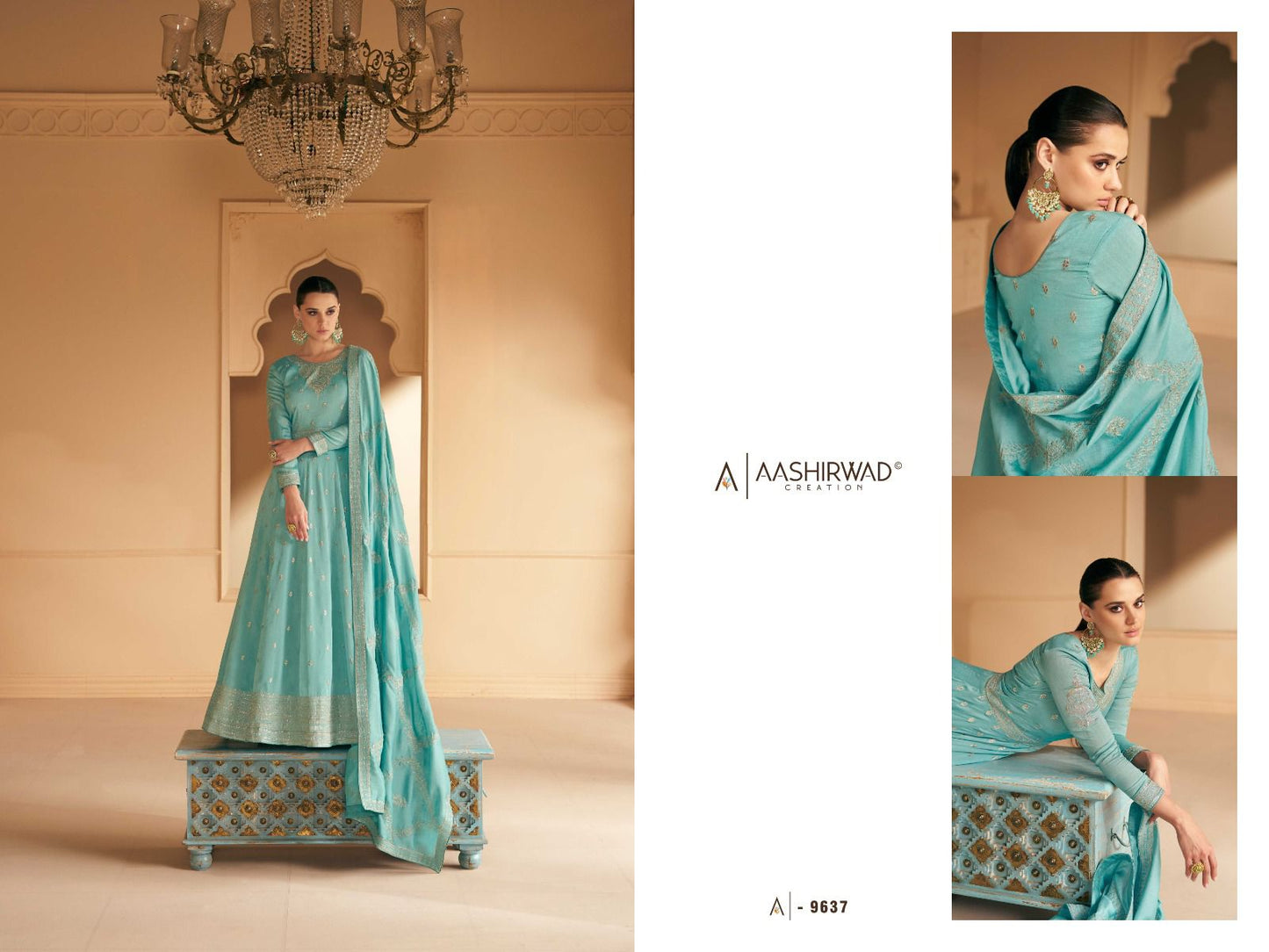 Indian party gown in 4 colours