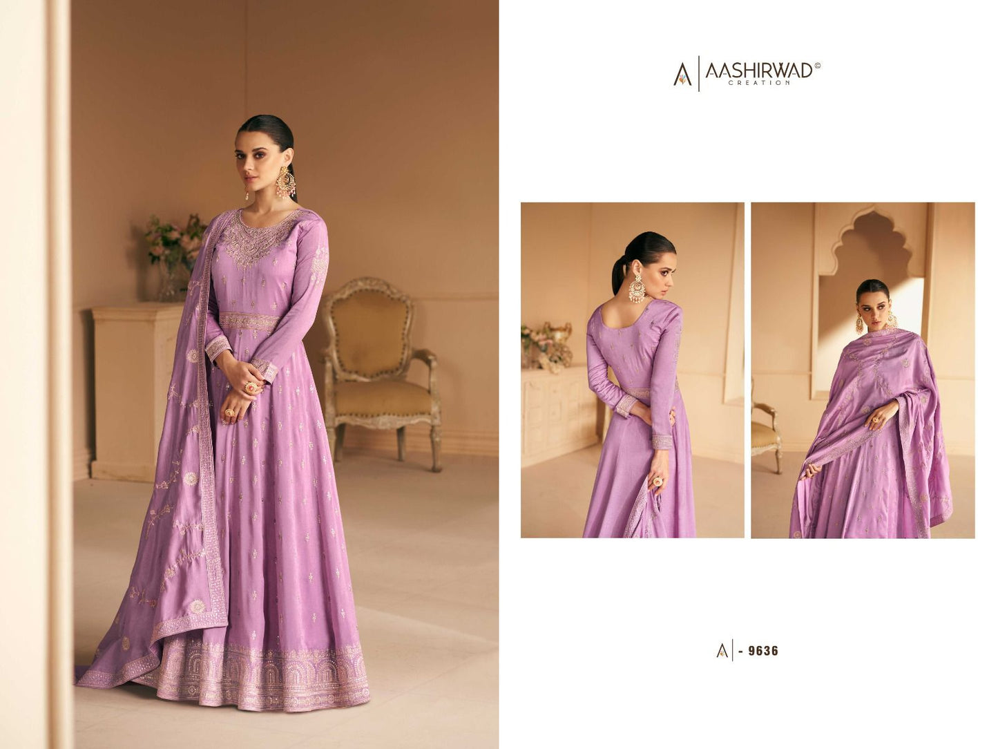 Indian party gown in 4 colours
