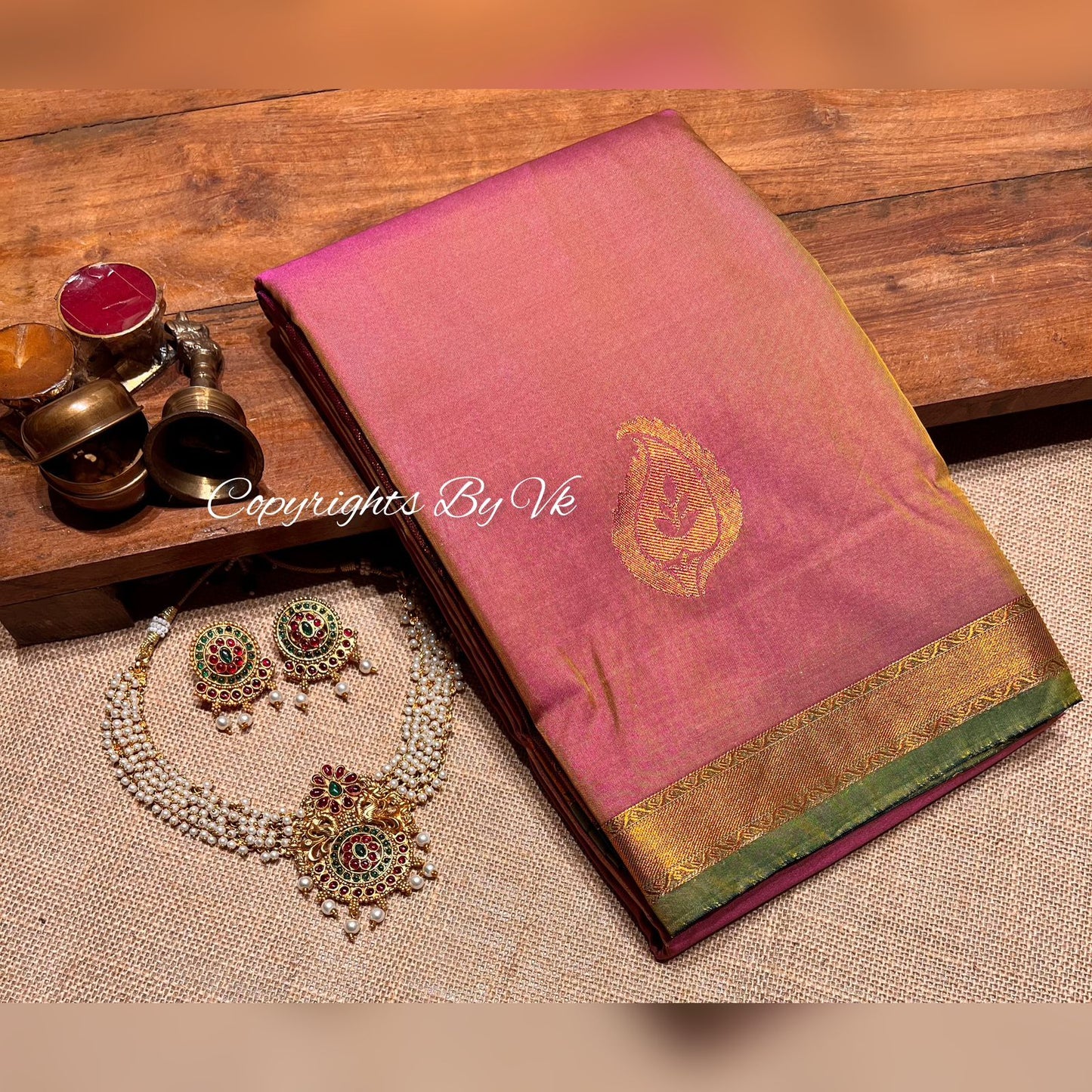 Small border soft silk saree