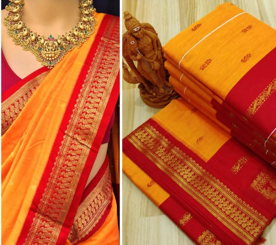 Red and Orange Kalyani cotton
