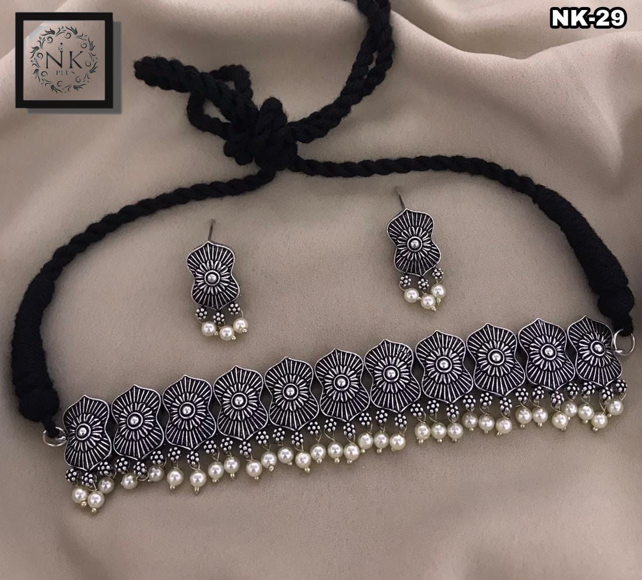 oxidized choker set