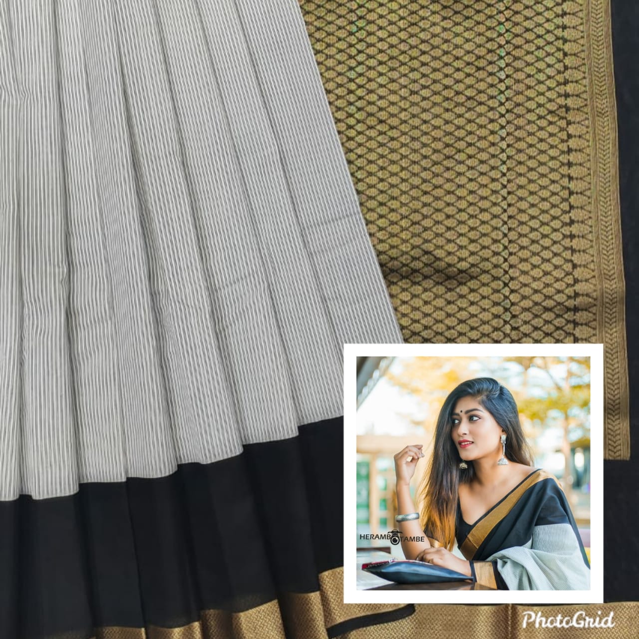 Kora silk Handloom cotton saree