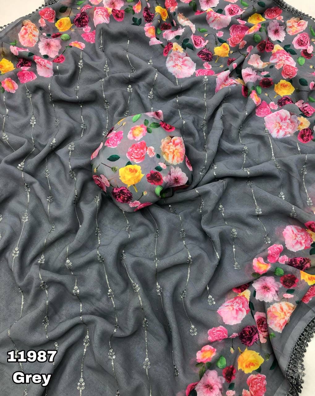 Georgetty party wear saree