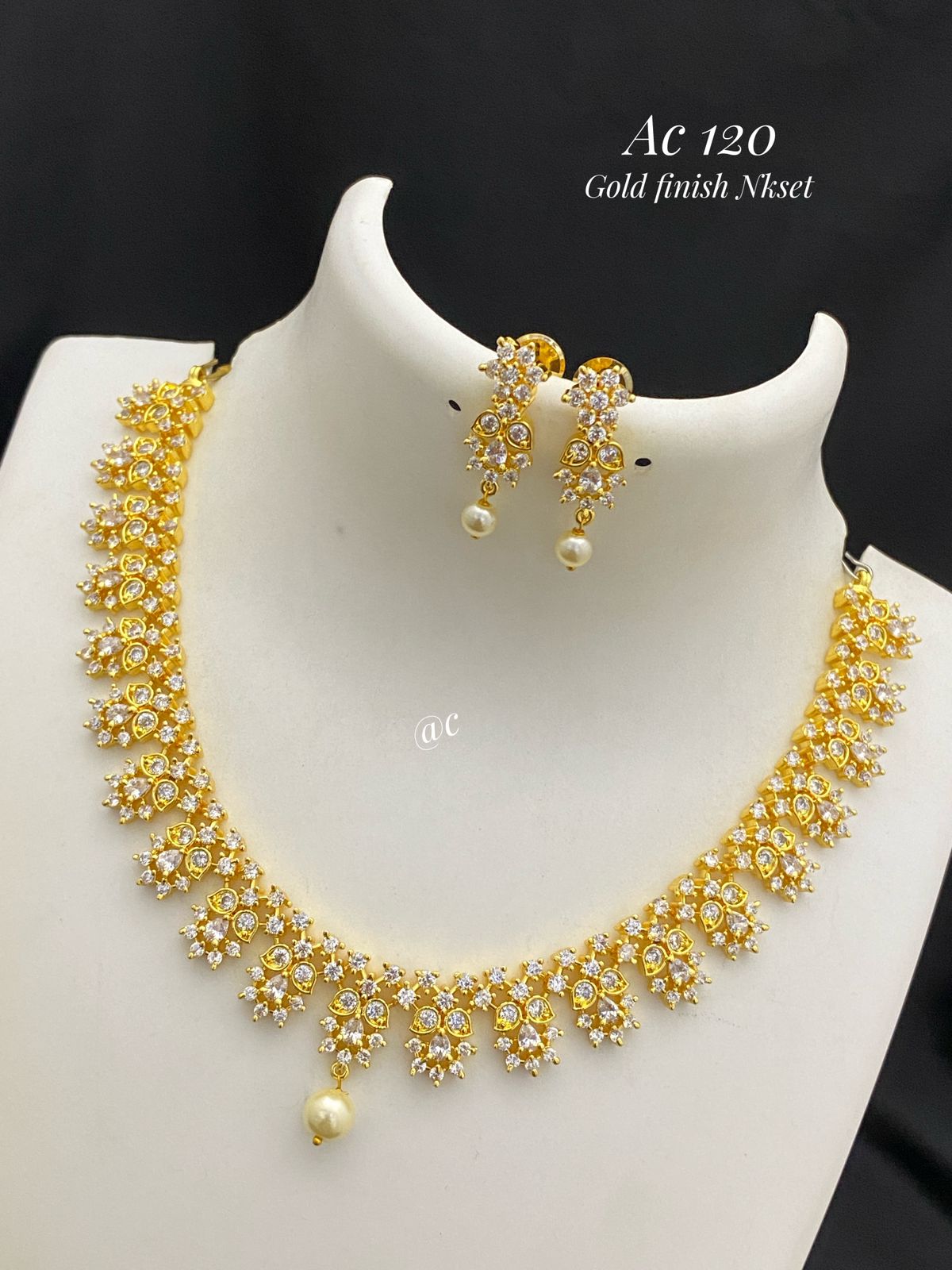 CZ stone necklace set