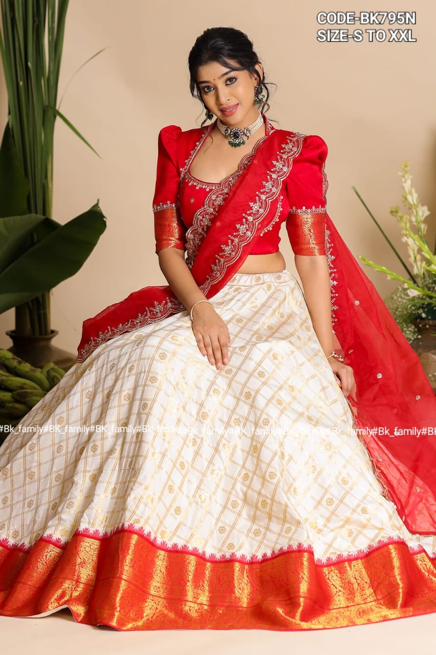 Traditionally traditional red white lehenga