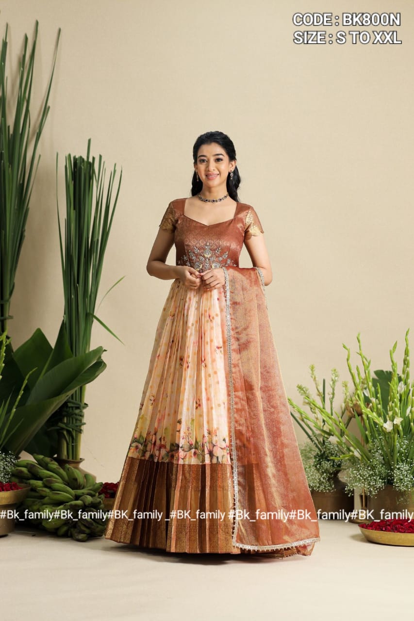 the Kapis Copper Kota Zari Dress