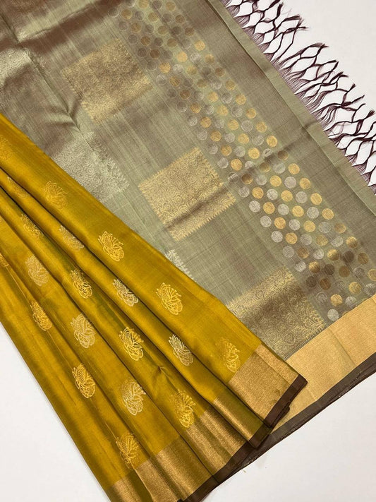 Unique colour Kanchipuram soft silk saree
