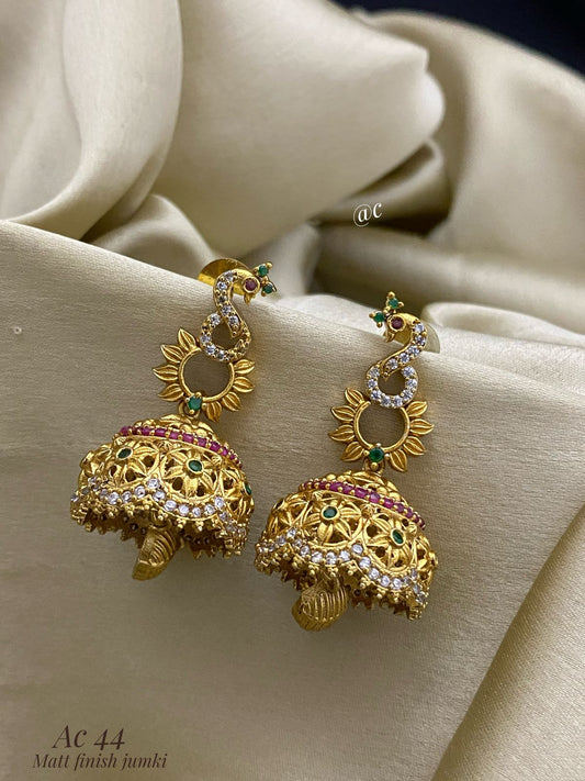 Traditional Matt Finish Jhumka Set  | UK Next Day Delivery