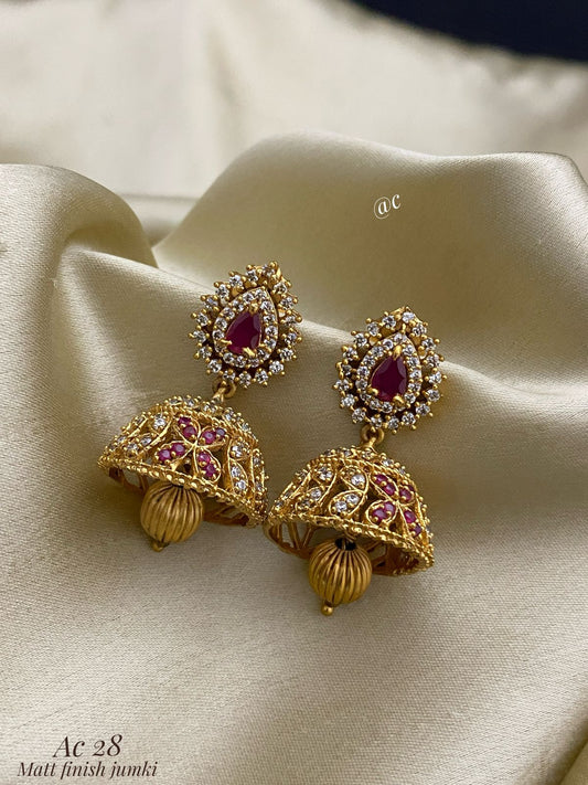 Matt Finish Jhumka Set  | UK Next Day Delivery