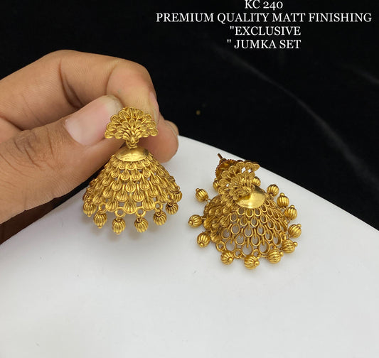 Matt finish Premium quality Jhumki - indian Jhumuka earrings