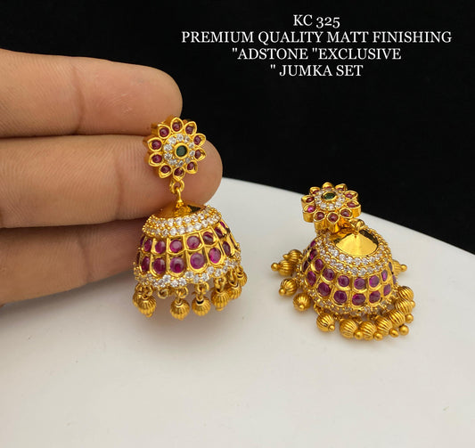Premium Matt Finish  Jhumka Set  | UK Next Day Delivery
