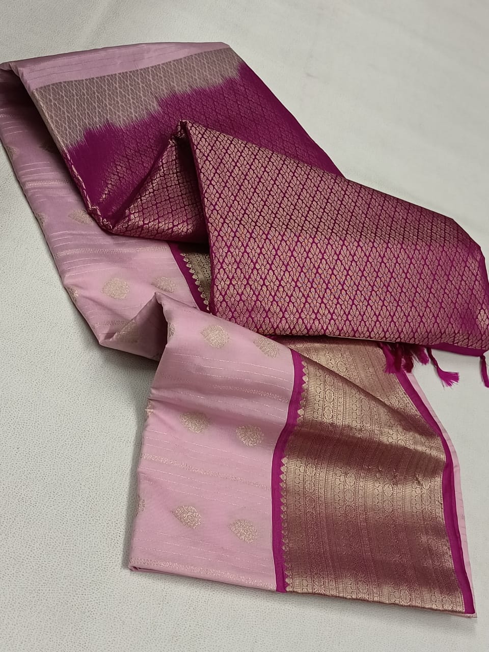 Graceful Pink & Magenta Semi Silk Pattu Saree – Wedding & Festive Wear | UK Next Day Delivery