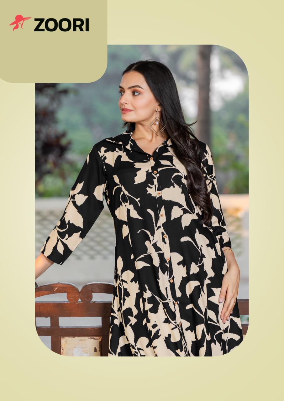 L size only - Heavy Rayon printed Kurti top with bottom set