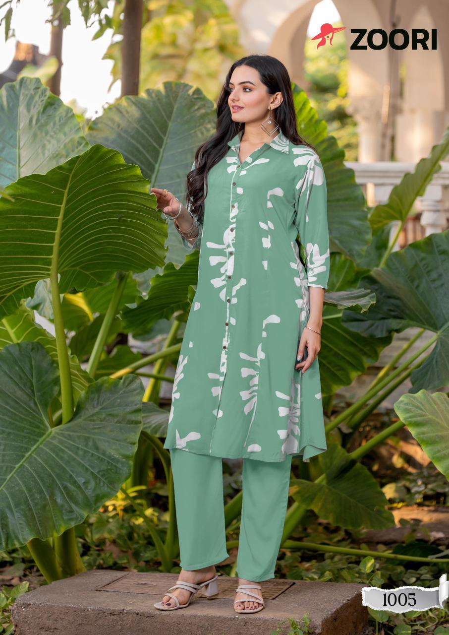L size only - Heavy Rayon printed Kurti top with bottom set
