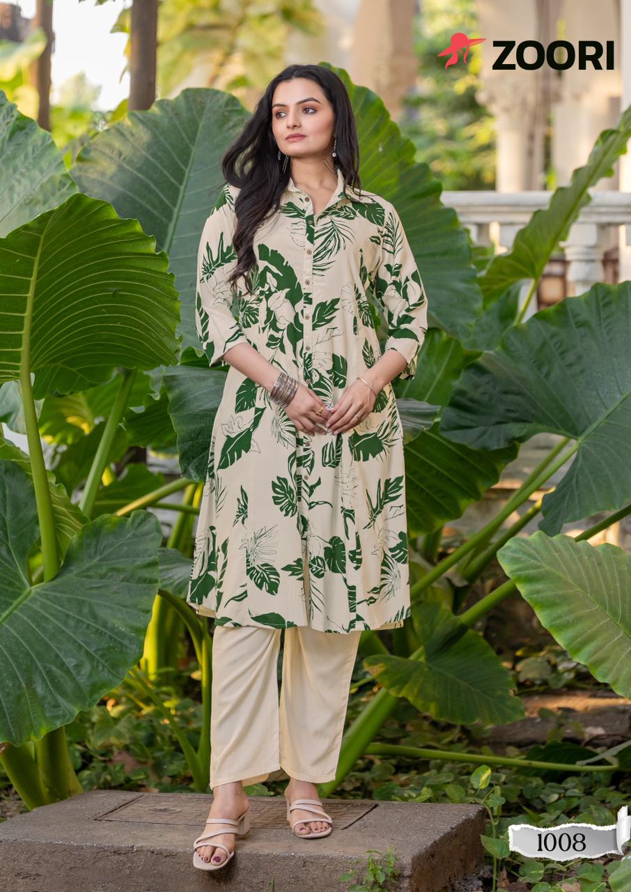 L size only - Heavy Rayon printed Kurti top with bottom set