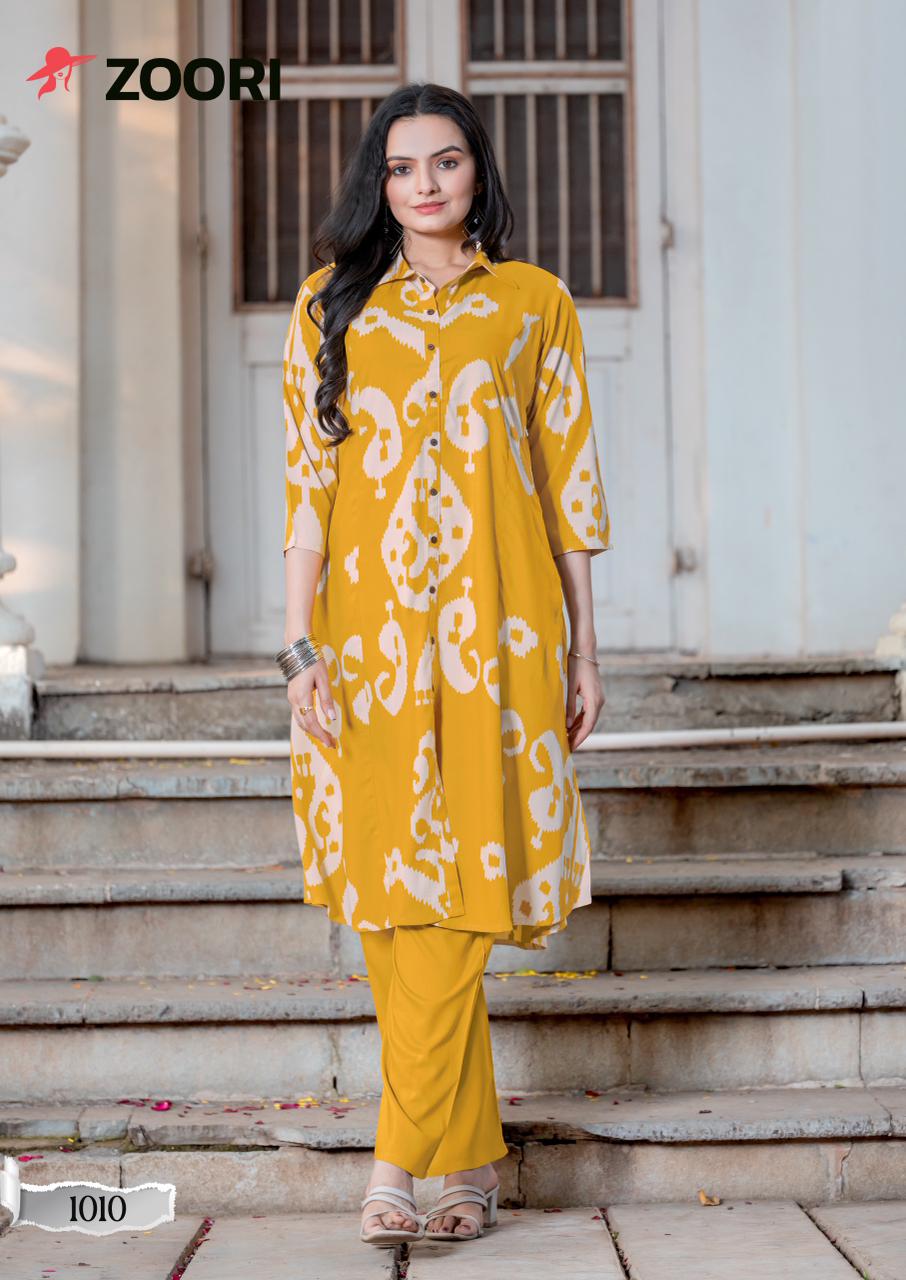 L size only - Heavy Rayon printed Kurti top with bottom set