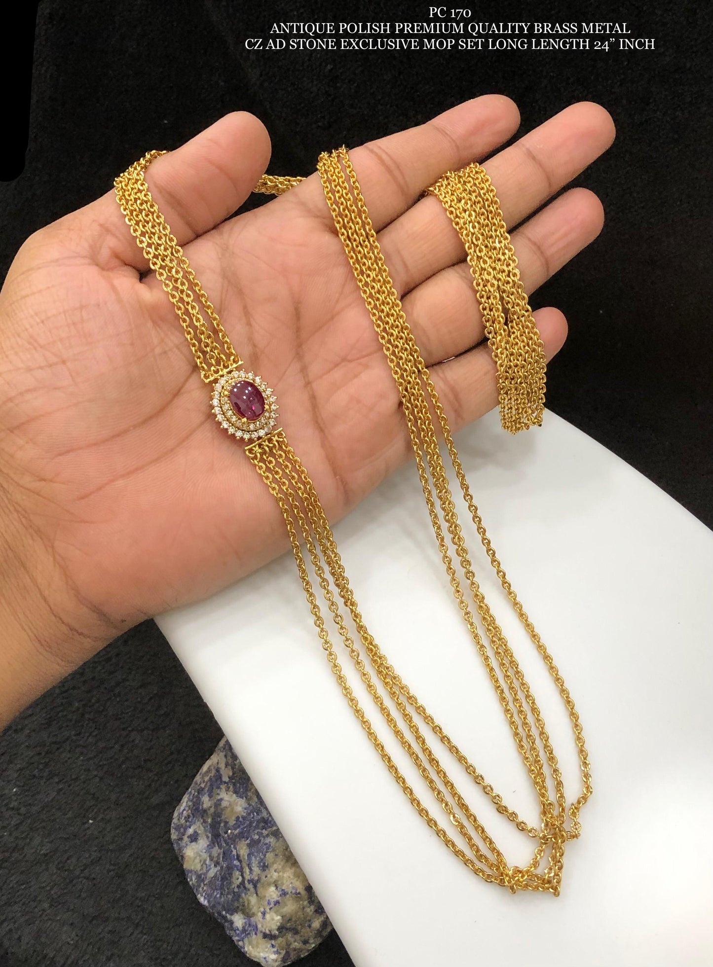 Antque polish brass metal 24 inches mop chain