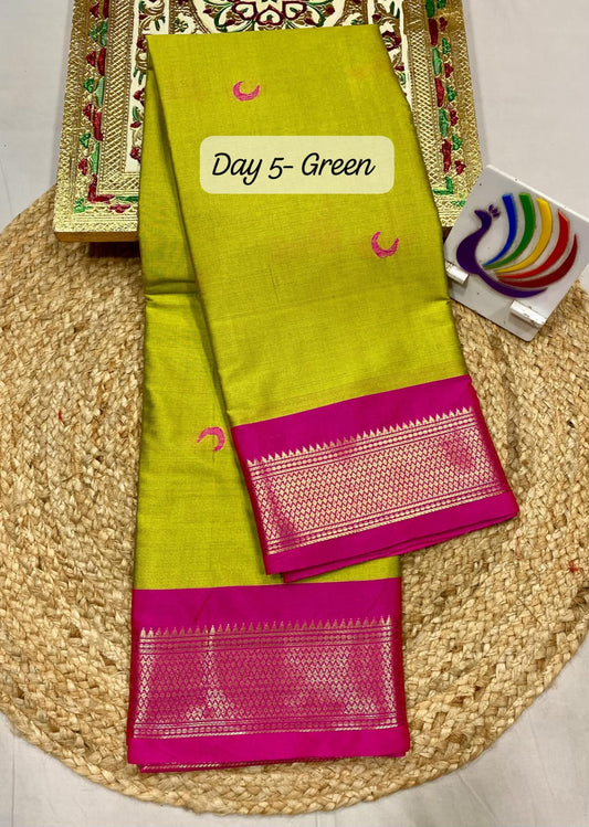 Traditional Kadiyal Paithani Green