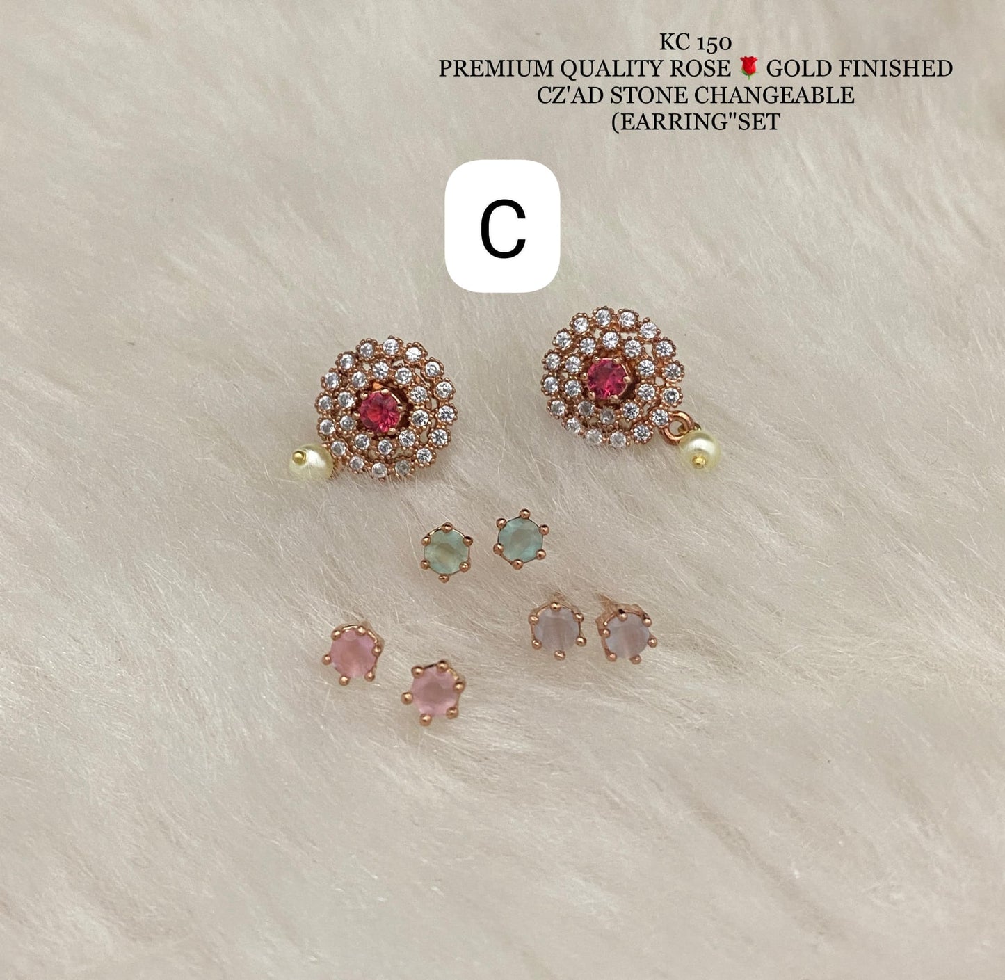 changable stud earrings - Indian style earrings, Stonework Studs