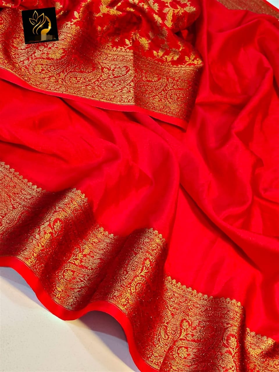 Semi banarasi warm silk - Bright Red