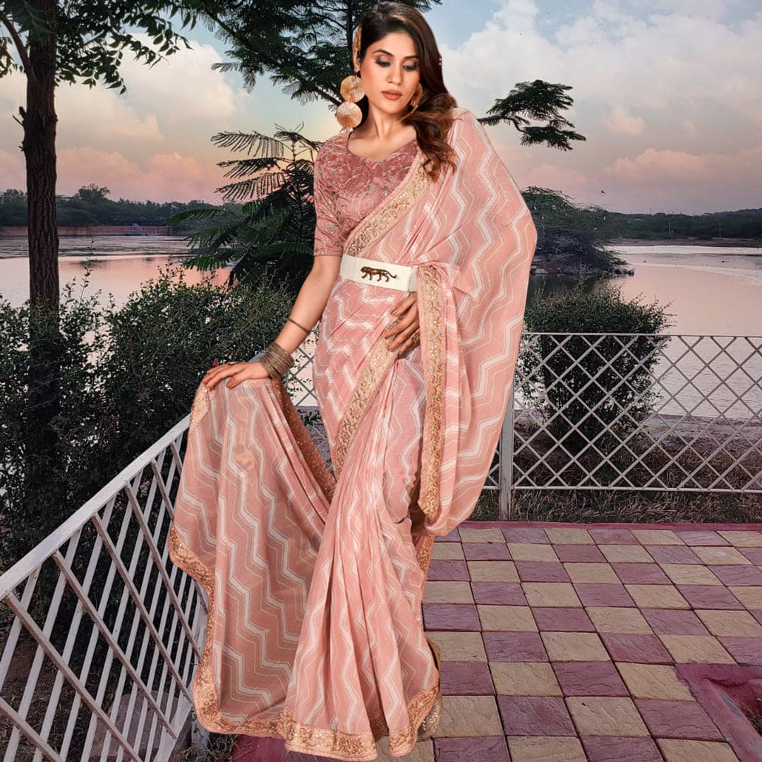 Georgette Beautiful Bandhni Print Saree