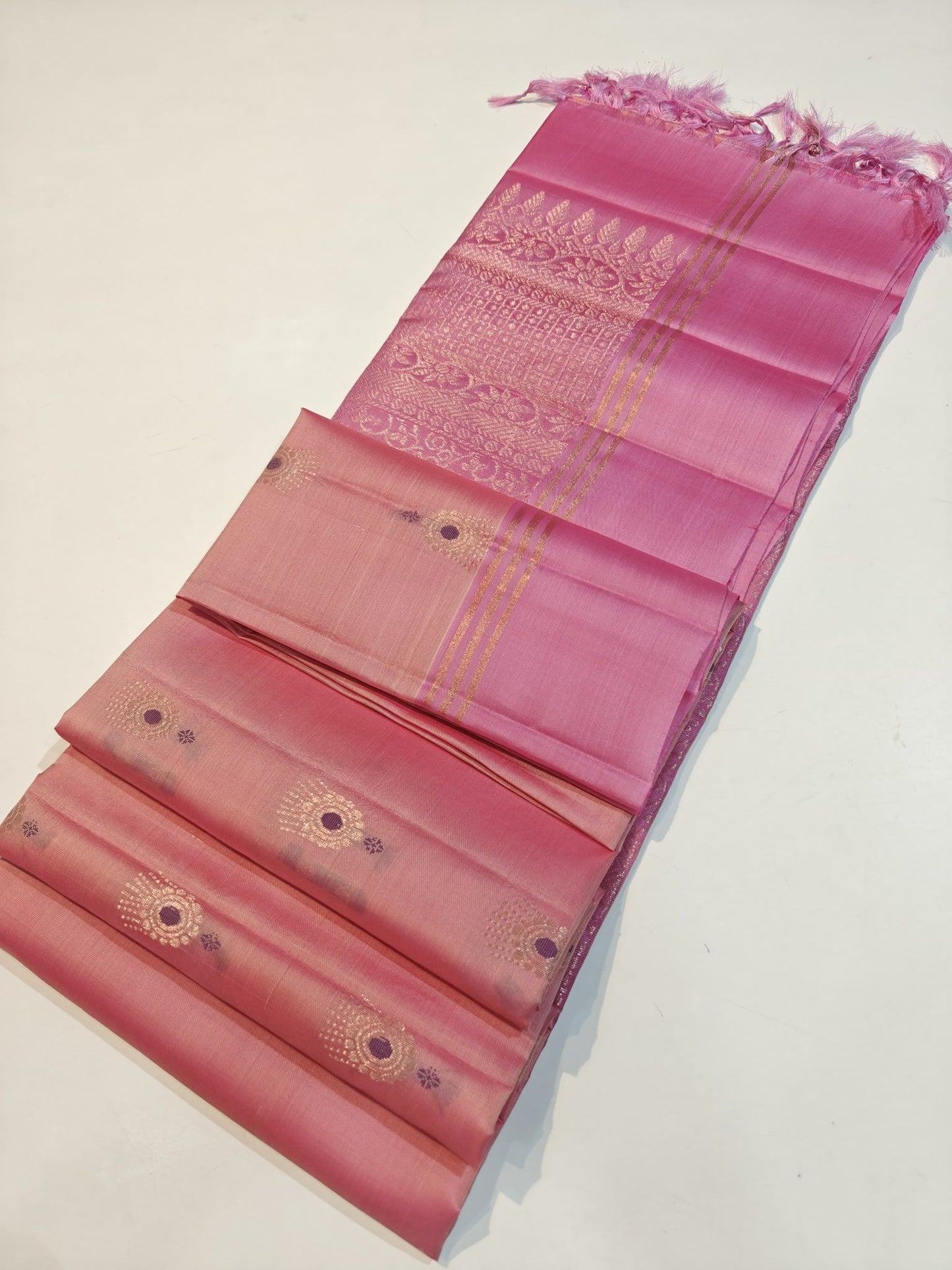 Elegant Peach-Pink Kanchipuram Pure Silk Saree – Wedding saree