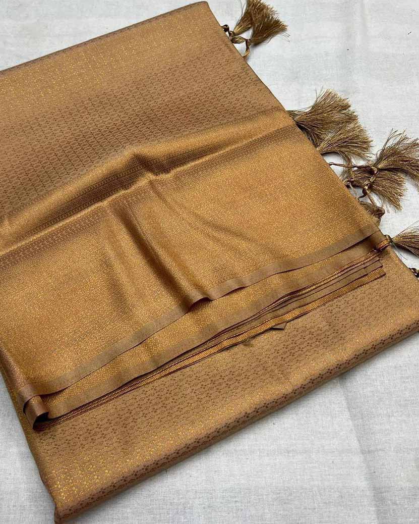 Dark Golden Soft Pattu Silk Saree