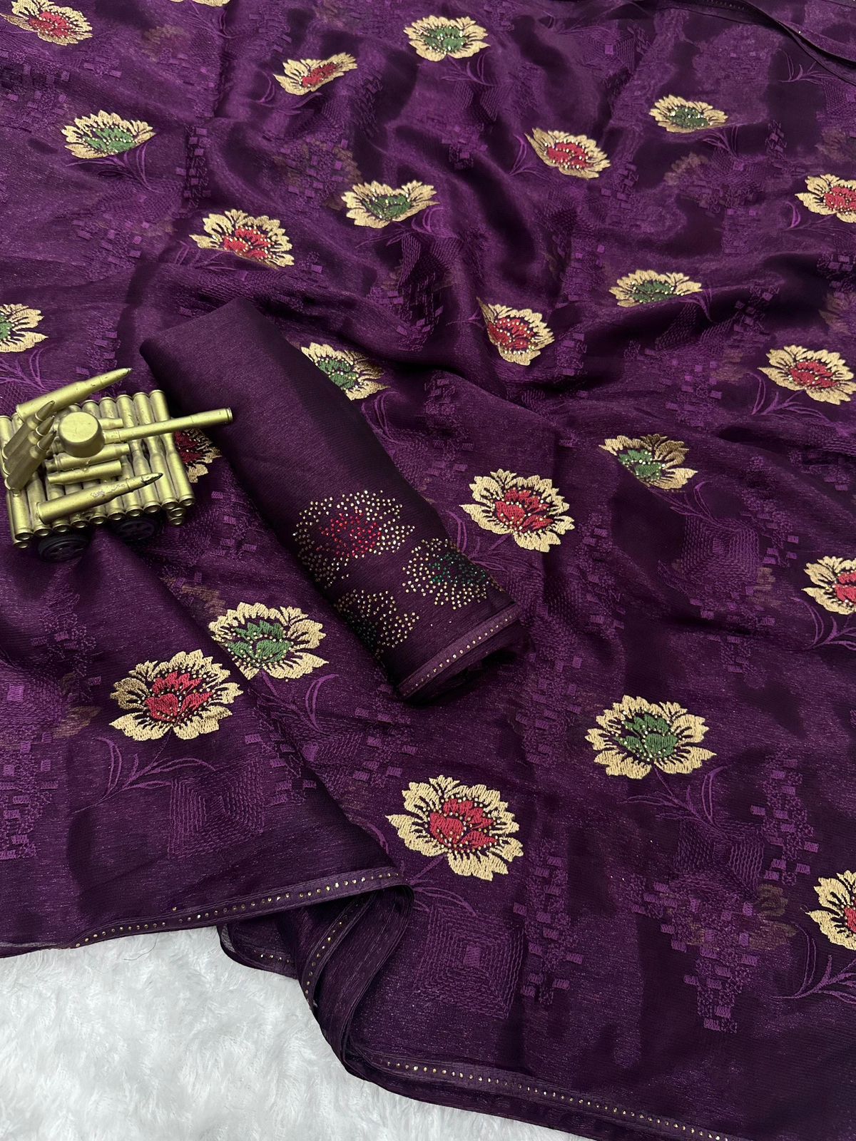 Magenta Sitara chiffon sare