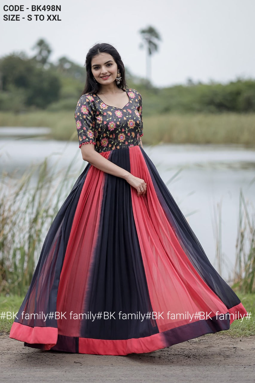 Georgette Dress fit and flare dress - indian party dress shakthistyles Georgette Dress fit and flare dress - indian party dress shakthistyles