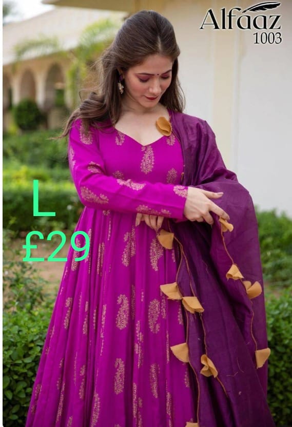 Purple anarkali floor length gown - Boxing day Sale