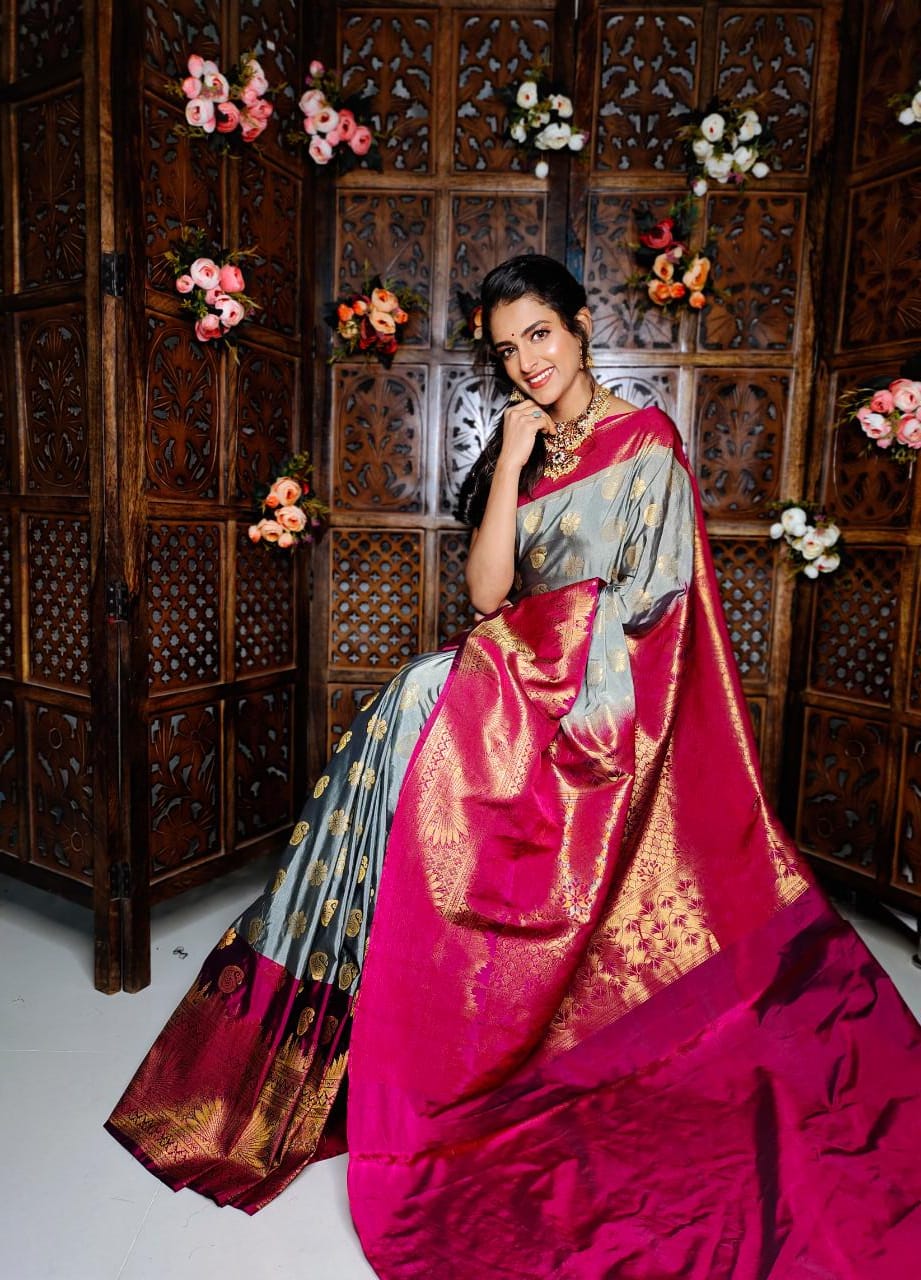 Soft silk long border saree