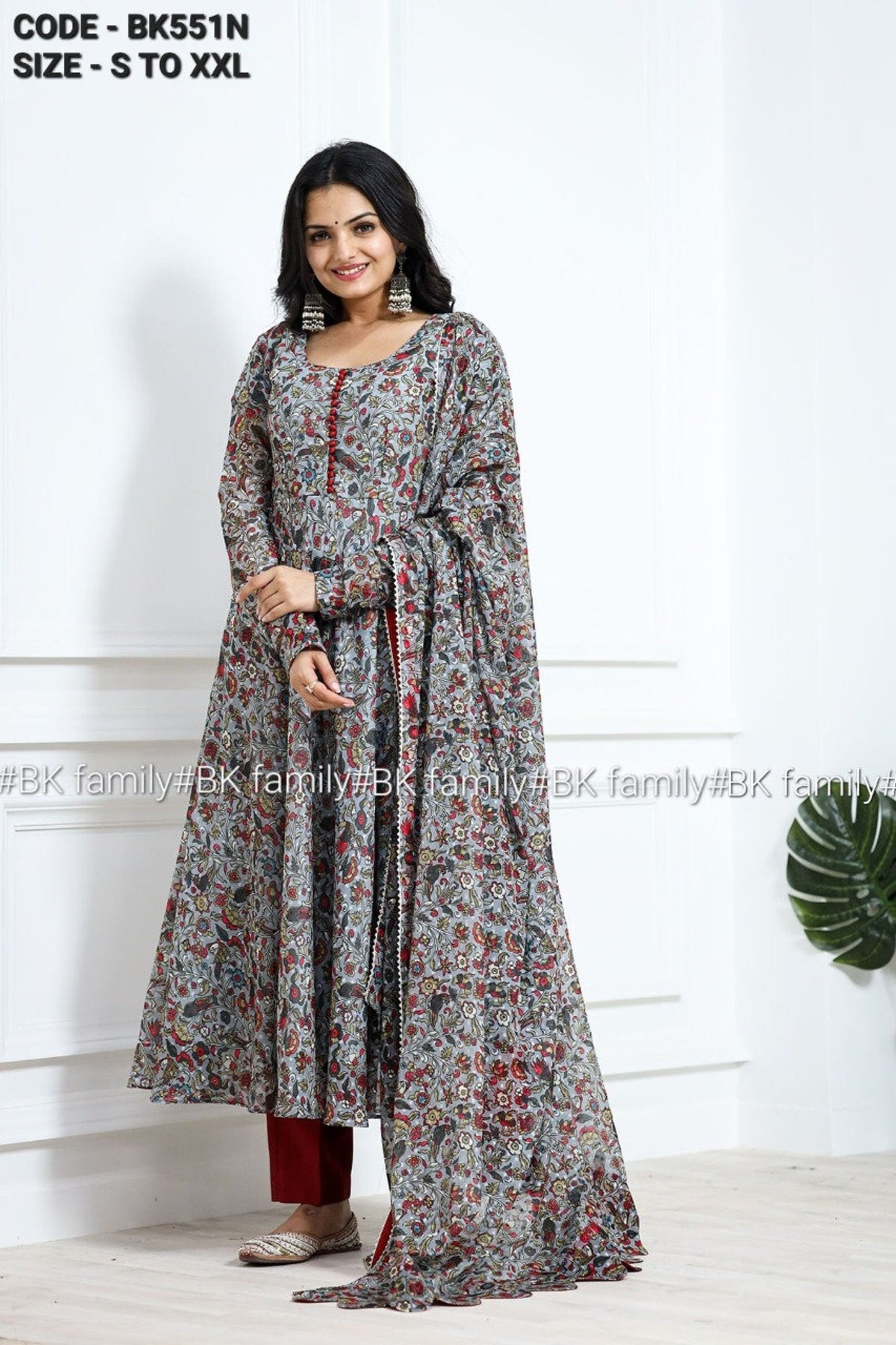 Steel Grey Indian Gown - Long party dresses - ONLY L size avaialbale