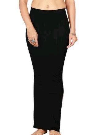 Women Microfiber Saree Shapewear Petticoat Waist Trimmer Thigh Slimmer - Side Slit in Stitched Petticoat