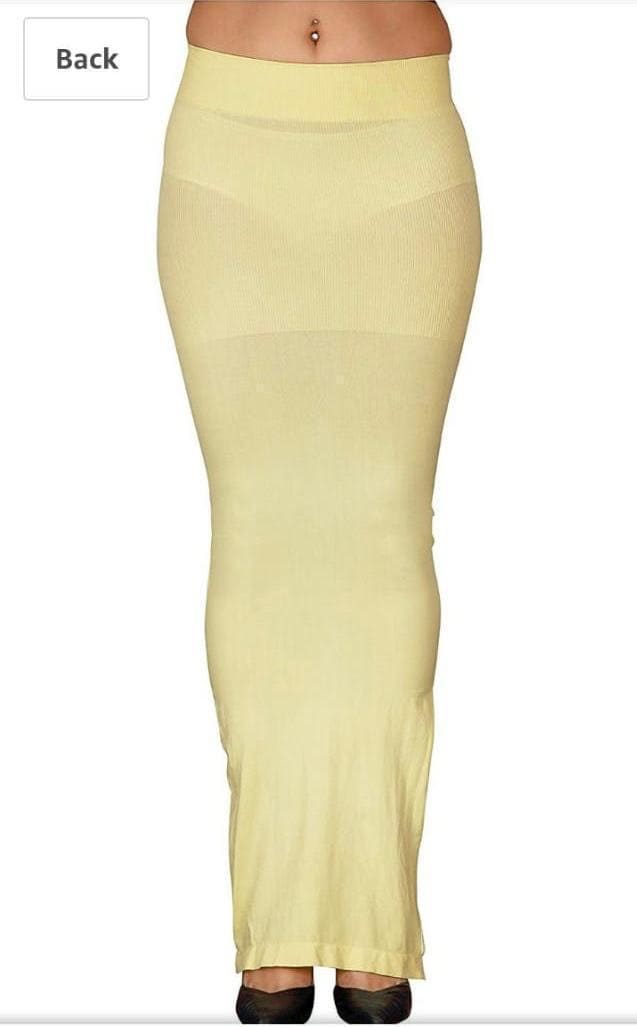 Women Microfiber Saree Shapewear Petticoat Waist Trimmer Thigh Slimmer - Side Slit in Stitched Petticoat