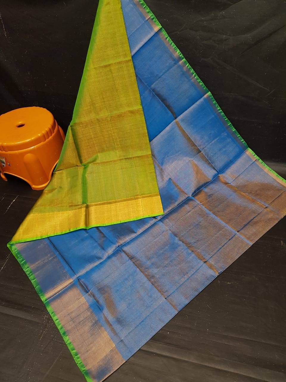 Uppada saree Tissue silk uppada saree - Green and Blue saree for women