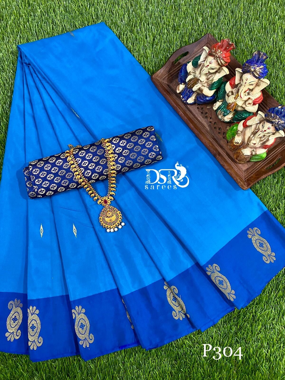 Blue Arani Pattu saree - Swarnakala Pattu - Silk zari - with FREE extra brocade blouse - soft silk saree for women