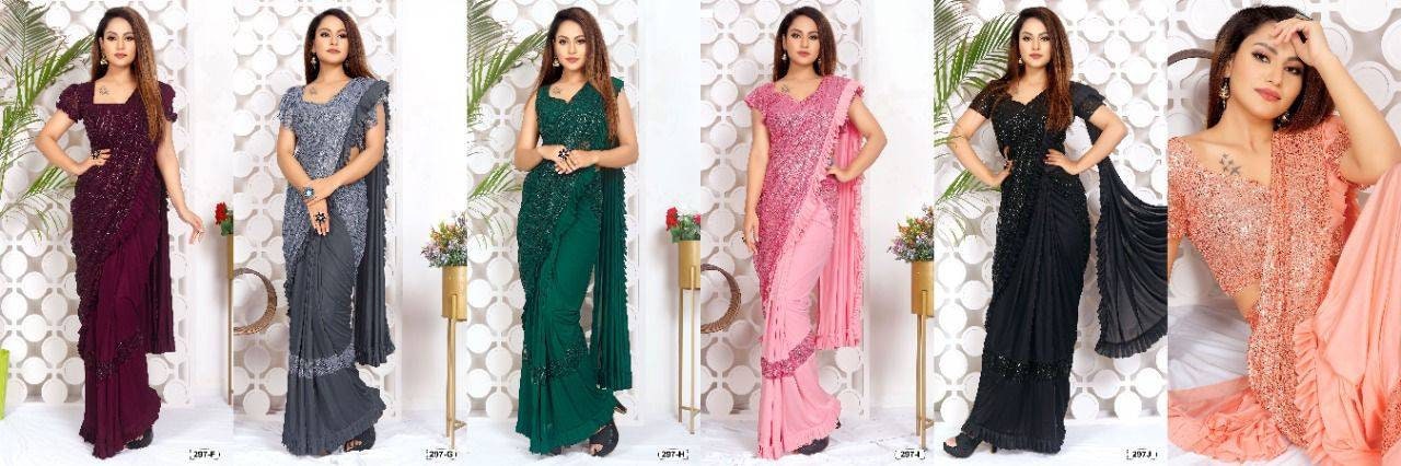 Shimmering yellow - One Minute Saree ready to wear sarees, party wear saree, wedding saree saree for Christmas